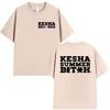 Kesha Records Тур 2026 Принт Графическая Футболка Унисекс Женская Летняя Мода Футболки с Круглым Вырезом Повседневная Уютная Хлопковая Футболка с Коротким Рукавом