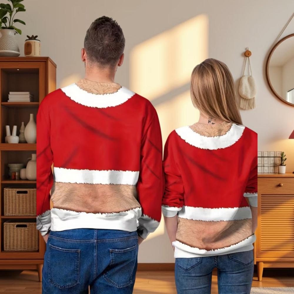 Funny Christmas Sweater Men Women Pullover Xmas Sweatshirt Ugly Graphic Y2k Sweatshirts for Holiday Party Loose Men's Clothing