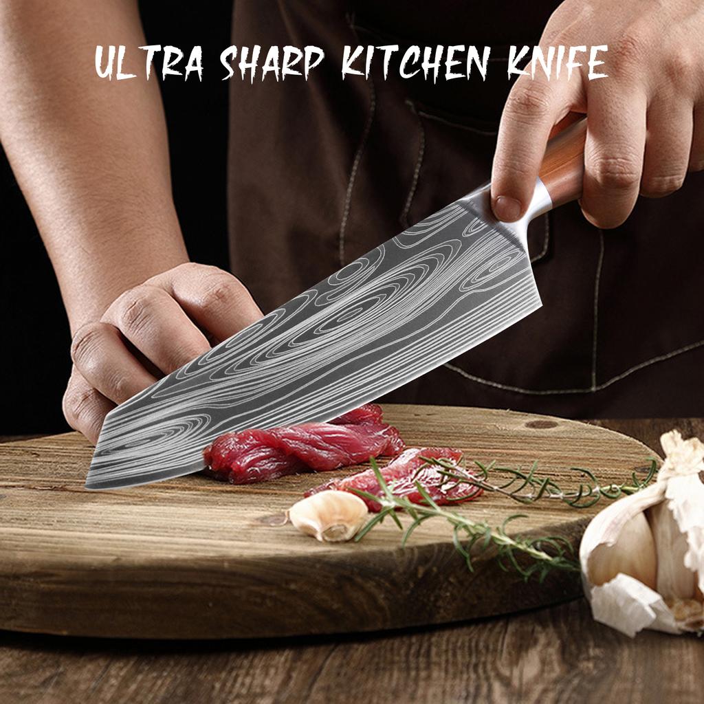 Кухонный нож Нож для нарезки из нержавеющей стали Профессиональный нож шеф-повара Кливер Инструмент для приготовления пищи