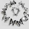 24 Pcs/set Black White 3D Butterfly Wall Sticker Wedding Decoration Bedroom Living Room Home Decor Butterflies Decals Stickers