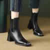 Женские полувысокие носки-ботильоны Эластичные женские туфли до середины икры Средний каблук Y2k Качественные Удобные и Элегантные Новинка Зима 2024