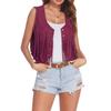 Spring and Summer Retro Cowboy Tassel Vest Women Open Front Vintage Vest Top Sleeveless Female Clothes Solid Jacket Punk Style Coat