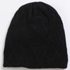 New Women's Knitted Pullover Hat Solid Color Mesh Diamond Plush Wool Cap Autumn Winter Ear Protection Pile Cap