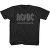 ACDC Back In Black Album Cover T Shirt Rock Band Boys Girls Youth Top