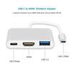 3 In 1 Type-C Hub USB C To HDMI-Compatible Splitter 4K HDMI USB 3.0 PD Fast Charging Adapter Type C Docking Station for PC Laptop