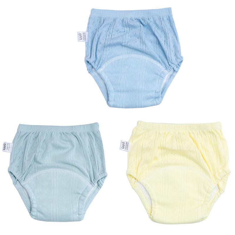 3PC Baby Cotton Mesh Learning Pants Children Ribbing Training Pants Baby Mesh Pants
