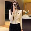 Women's Slim Fit Bow-Knitted Cardigan – French & Korean Style, Autumn/Winter Design