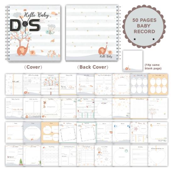 Книга записей о росте ребенка Наклейки для скрапбукинга Сказочный альбом с вехами развития ребенка Сделай сам Дружественный скрапбукинг для развития ребенка