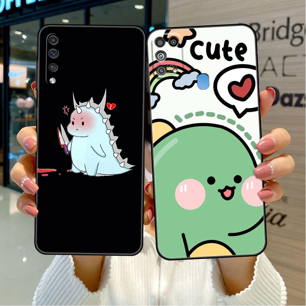 Мультяшный чехол с динозавром для Samsung Galaxy A50 A70 M52 A30 A20s A20e A10 A40 A10s M51 M31 M30s M13 5G Черный чехол для телефона