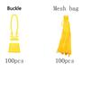 100 шт. Мешки для хранения мусора, фруктов, овощей, многоразовая упаковка, пластиковые сетчатые мешки с пряжкой