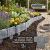 Decorative Fake Stone Garden Fence: Interlocking Pointed Plastic Fake Stone Landscape Fence - Flexible Plastic Lawn Border