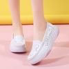 Women Massage Insole Genuine Leather Hollow Breathable Anti-Slip Swing Shoes Platform Nurse Work Shoes