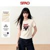 Женская футболка SPAO с графическим рисунком собаки в стиле колор-блок
