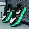 TUINANLE Children’s Two Wheels Luminous Glowing Sneakers Heels Light Roller Skate Shoes