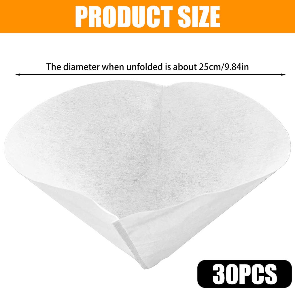 30Pcs Fryer Oil Filter Cone Filters 10inch Non-Woven Filter Cones Cooking Oil Filter Cones Maple Syrup Filter Set Cones Filter