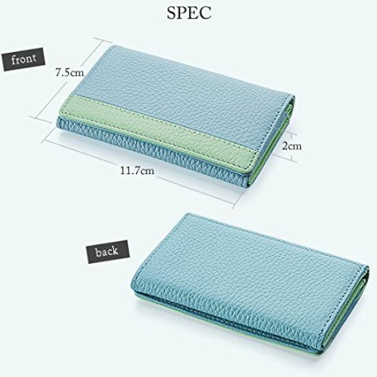 Визитница двухцветная итальянская кожаная визитница из натуральной кожи Line Navy x [Corale] женская (Лоскут лиловый)