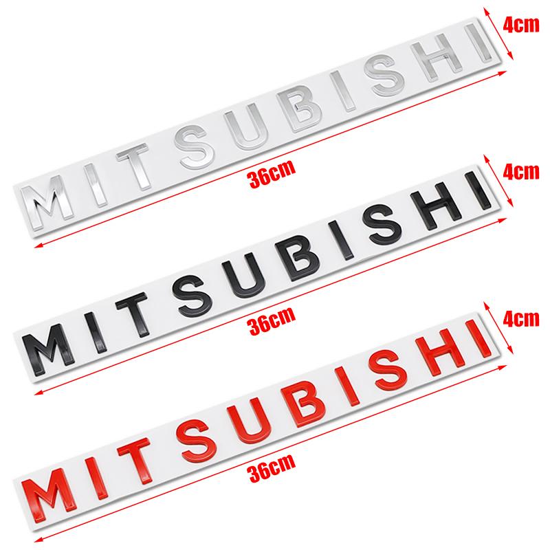 3D Mitsubishi Car Front Hood Emblem Badge Sticker For ASX Lancer 10 9a Pajero Outlander 2013 Sport L200 Expo Alphabet Styling