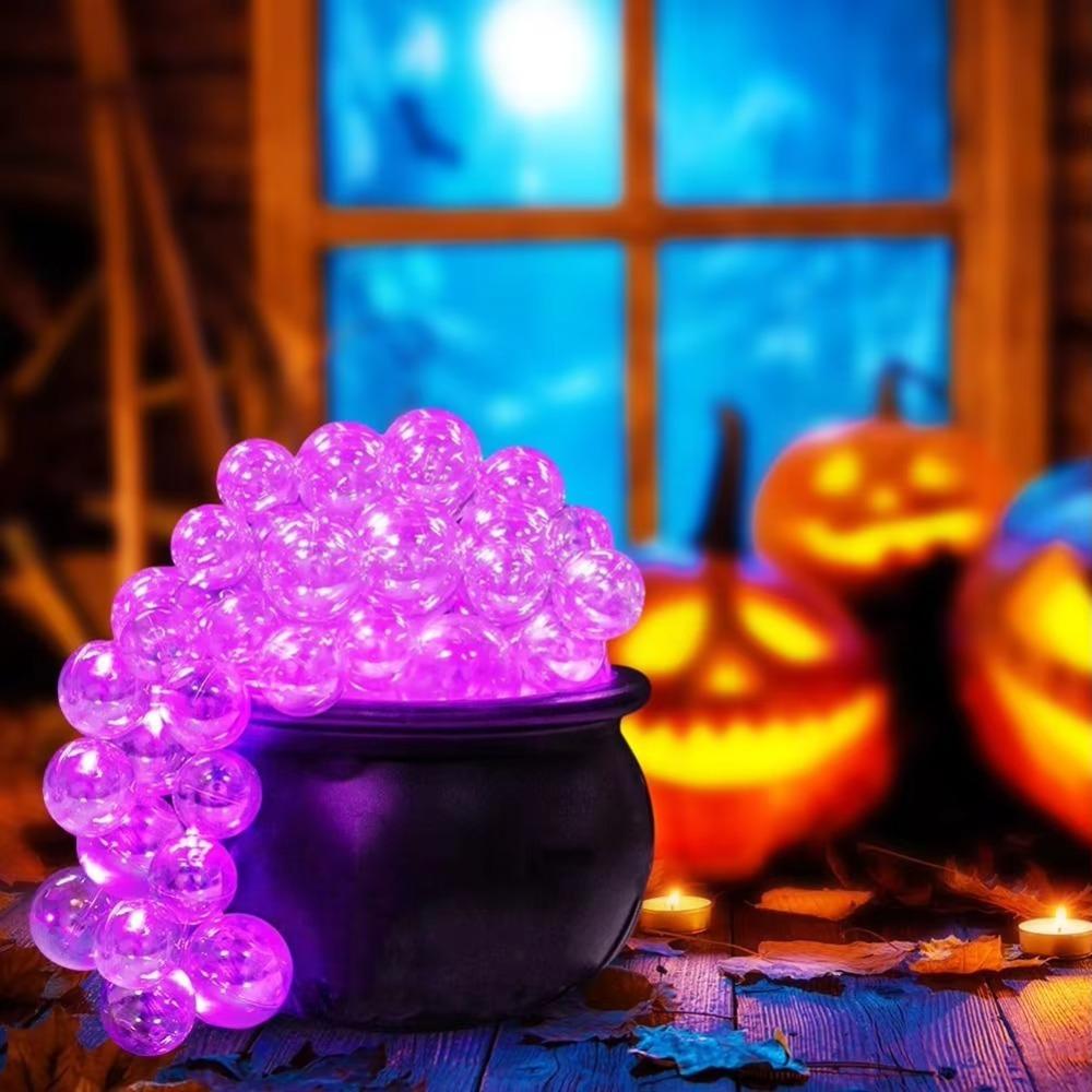 Purple Light Halloween Bubbling Cauldron Decoration Luminous Candy Jar Bubbling Pot Ornament Bar