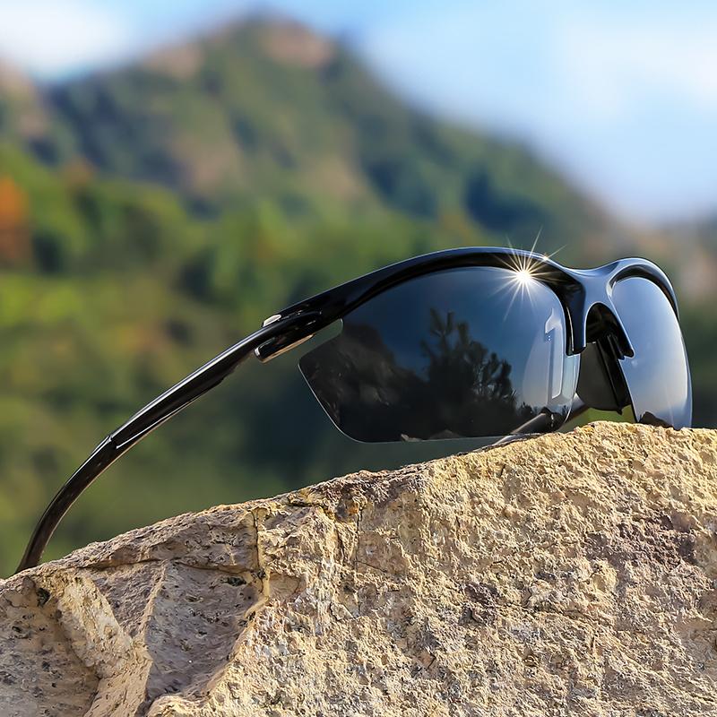 Sports Fashion Sunglasses Half-Frame Durable Pc Material Tac Lenses For Enhanced Clarity Ideal For Outdoor Activities