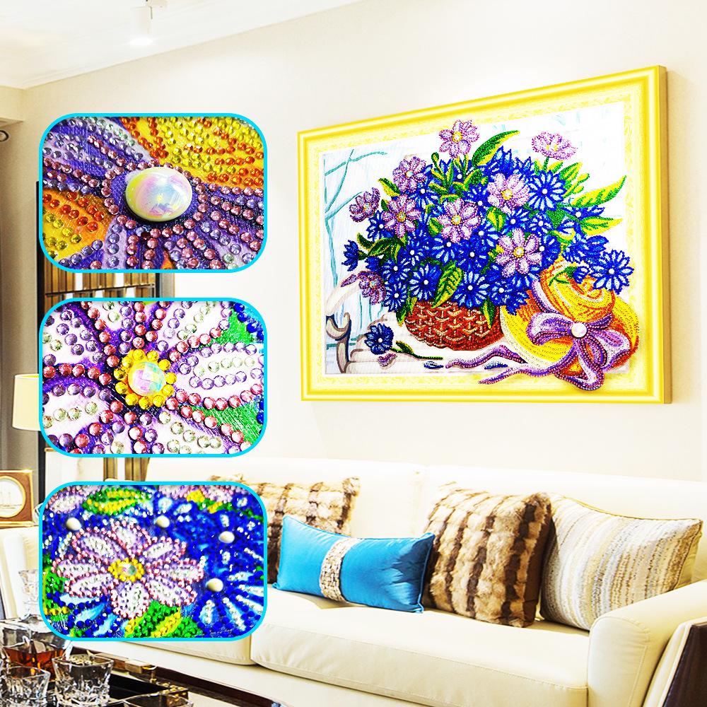 Новая алмазная живопись особой формы, цветок, живописный узор, сделай сам, 5D часть, дрель, набор для вышивки крестом, художественная вышивка со стразами