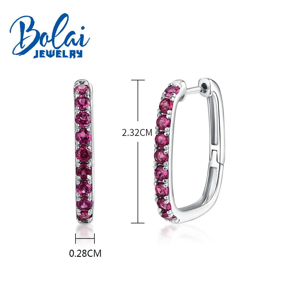 Новинка 2023 года, серьги с застежкой U-образного дизайна, модные серьги с родолитом и гранатом, женские изысканные ювелирные изделия, серебро 925 пробы