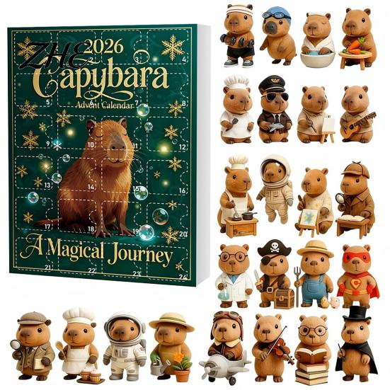 2D Acrylic Pendant Decorations 2026 Christmas Capybara Advent Calendars, 24 Days Countdown with Creative Desk Accessories Cute Hanging Ornaments,
