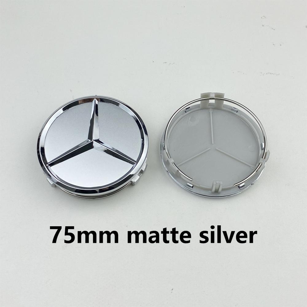 AABGS1 4pcs-AAA-75mm Glossy Black Car Wheel Center Logo Hub Cap For Mercedes Benz AMG W211 W205 W213 W203 C218 A207 CLA CLS E Class