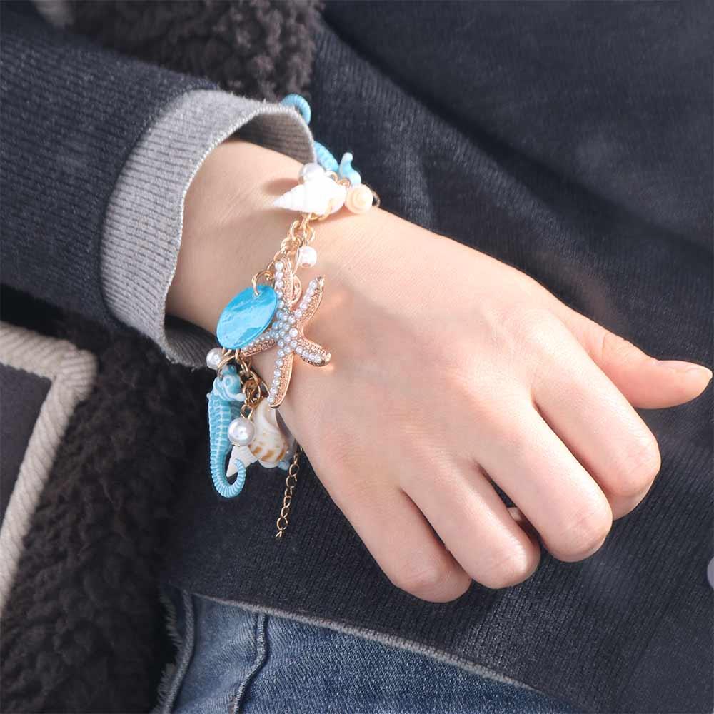 Imitation Pearl Shell Starfish Bracelet Sea Series Natural Conch Beach Bracelets Beach