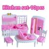 Горячая Распродажа Милый Kawaii Розовый 10 Предметов/Лот Миниатюрный Кукольный Домик Мебель Аксессуар Детские Игрушки Кухня Кулинария Вещи Для Девочек Подарки