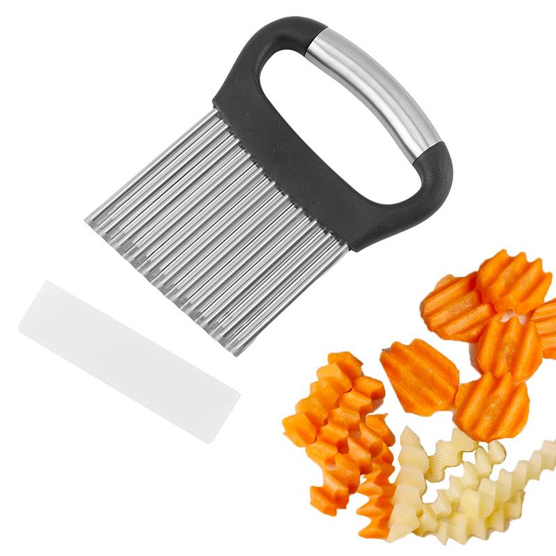 Stainless Steel Wavy Potato Cutter, Crinkle Cutting Tool For Potato, Onion And Vegetables