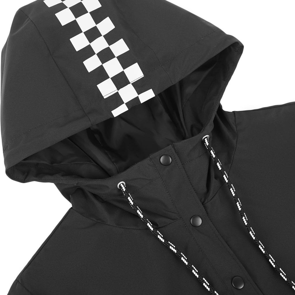 Vans On Point Anorak ветрозащитная клетчатая куртка с капюшоном женские куртки черные VN0A47U4BLK