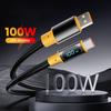 100 Вт 5A USB-кабель Type C для iPhone 15 Pro Max Plus MacBook iPad Samsung Xiaomi Huawei LED Display USB A шнур для быстрой зарядки