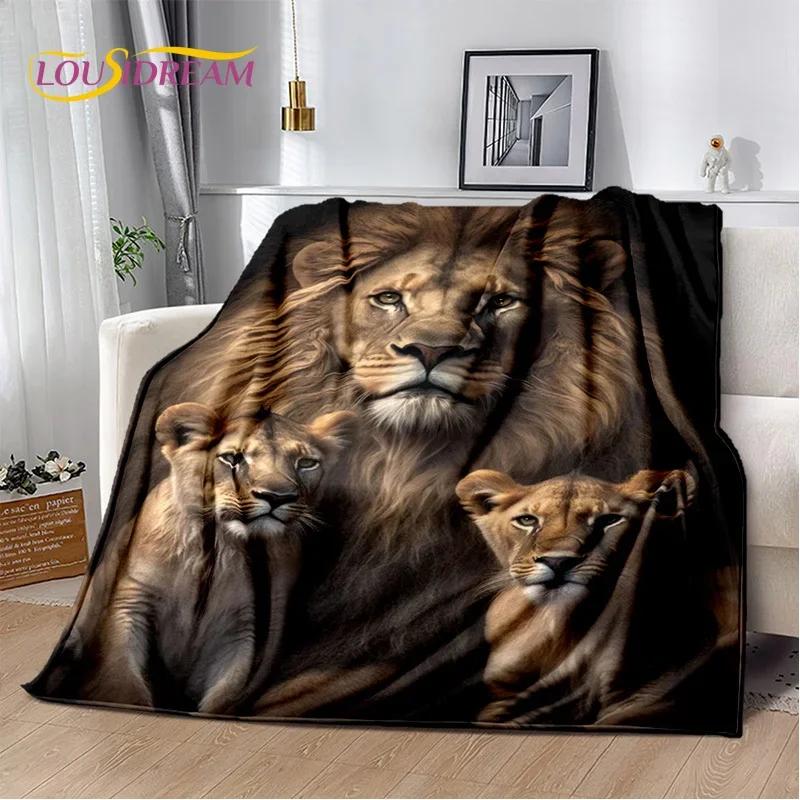 Styles Fierce Animal Print Throw Blanket Soft Cozy Blanket for Home Bedroom Bed Sofa Cover Tiger Lion Leopard Wildlife Cartoon