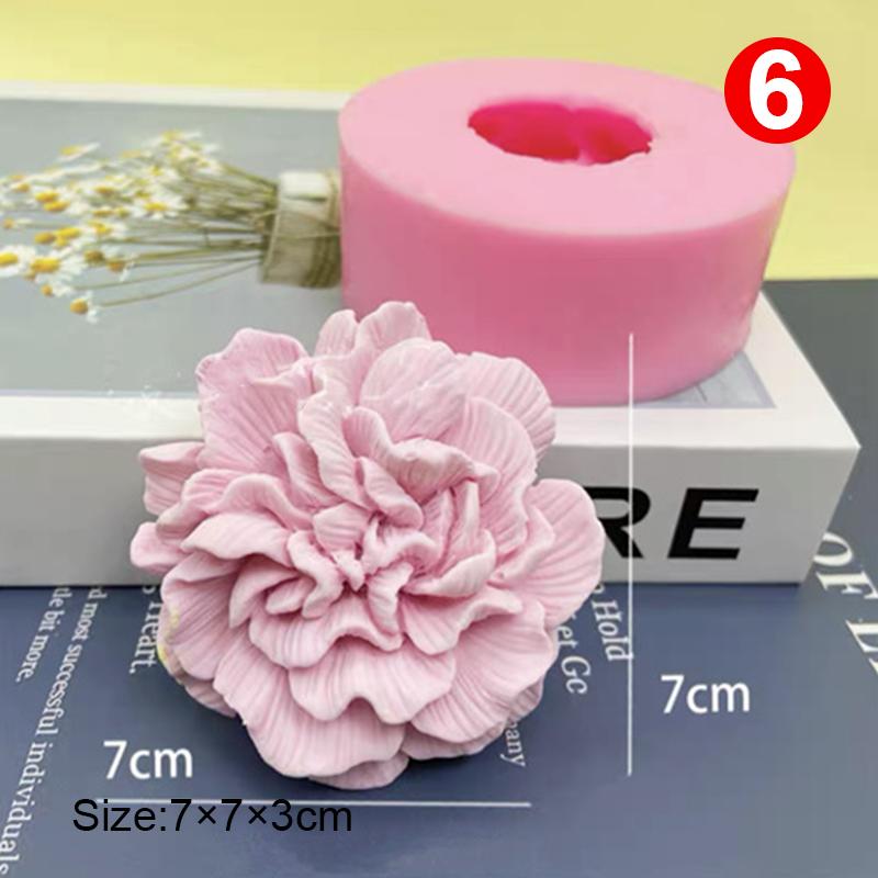 3D силиконовые формы, формы для роз, ароматерапия, гипсовые изделия, глиняная форма для свечей, пион, гипс, инструмент для выпечки своими руками