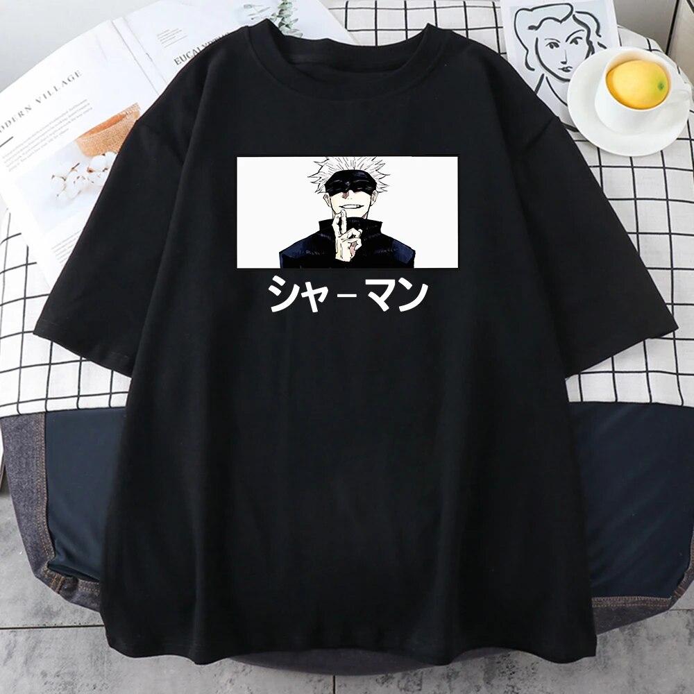 Футболки унисекс с принтом Gojo Satoru Jujustu Kaisen, уличная одежда с короткими рукавами, модная футболка в стиле хип-хоп, хлопковая футболка большого размера
