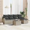 6-piece Garden Sofa with Gray Rattan Cushions, 2-seater Garden Sofa with Storage and Gray Rattan Cushions 3360403