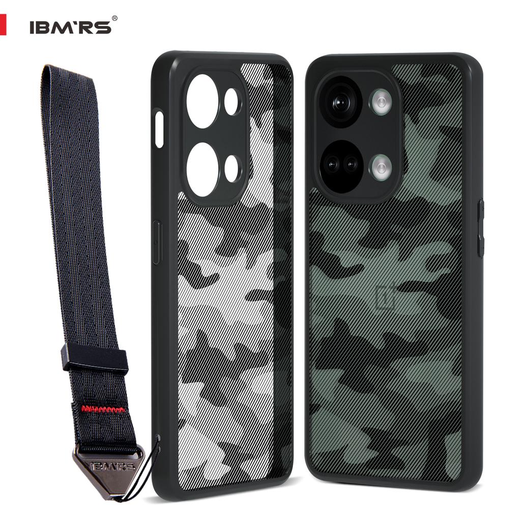 (Comes with Wrist strap)IBMRS for OnePlus Ace 2V/Nord 3 5G Case, Camouflage Anti-Fingerprint Matte Clear Hard Back and Soft TPU Frame Protective Case
