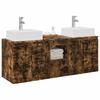Bathroom Cabinet Set 3 pcs Smoked Oak