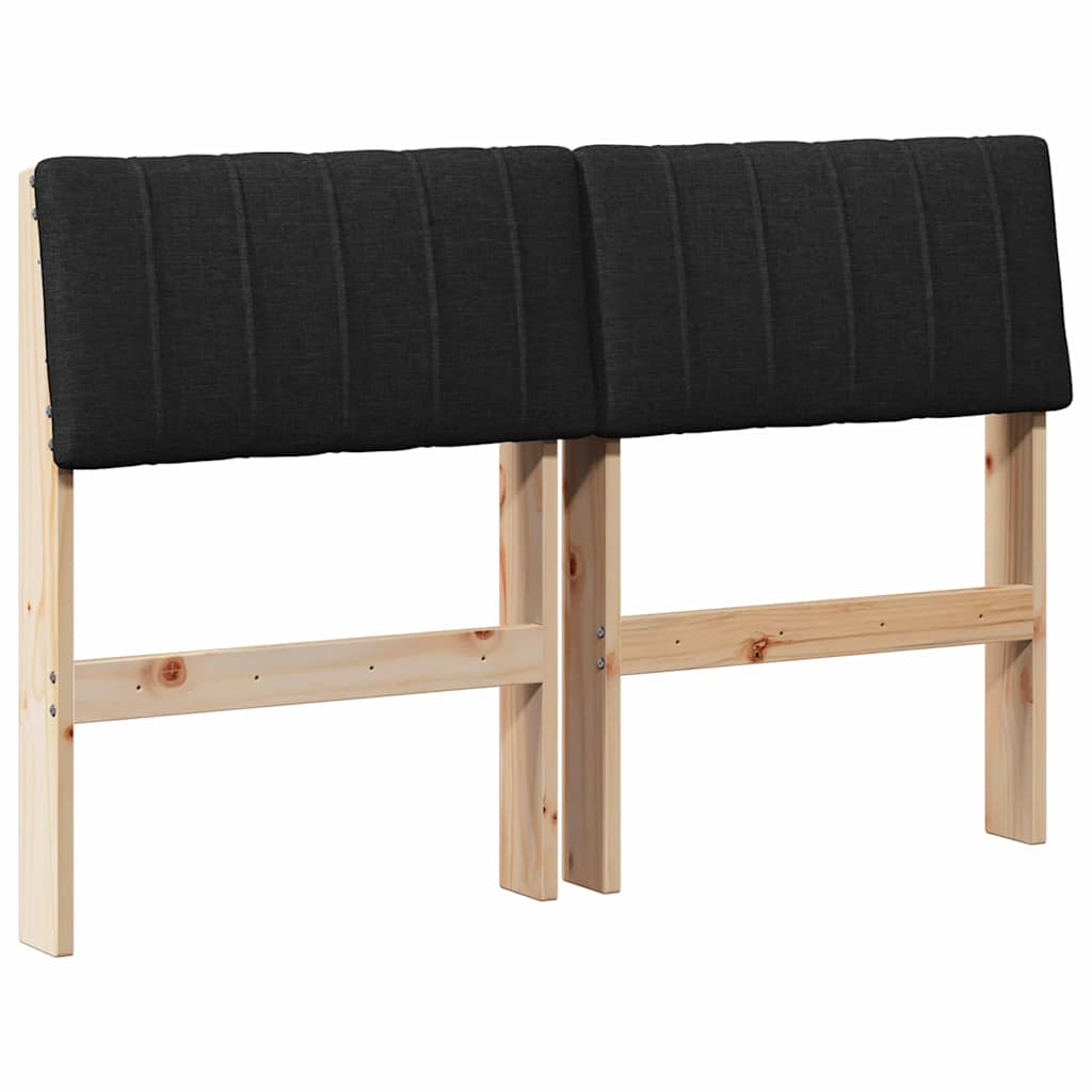 Upholstered Headboard in Black 120 cm Solid Pine Wood