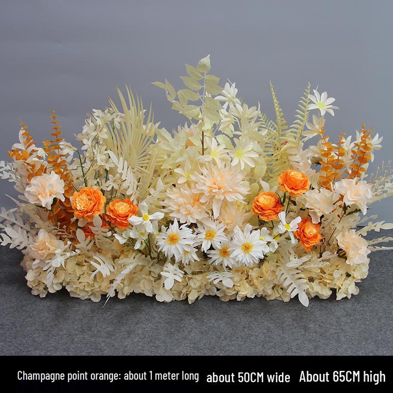 Wedding Aisle Floral Arrangement: Artificial Flower Basket & Row Decoration