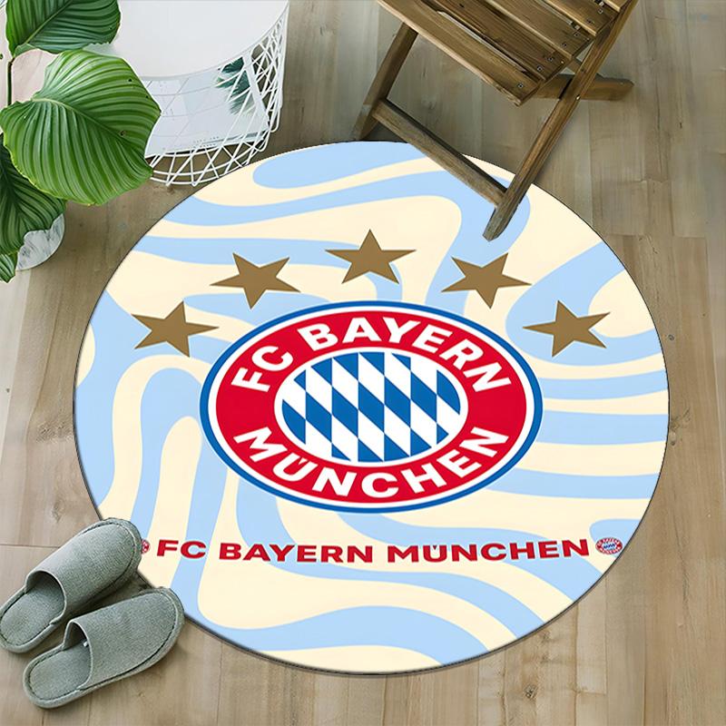 1pc B-Bayern Munich Carpet, Round Rug, Comfortable, Suitable for Entryways, Living Rooms, Office, And Bedrooms, Christmas Decoration
