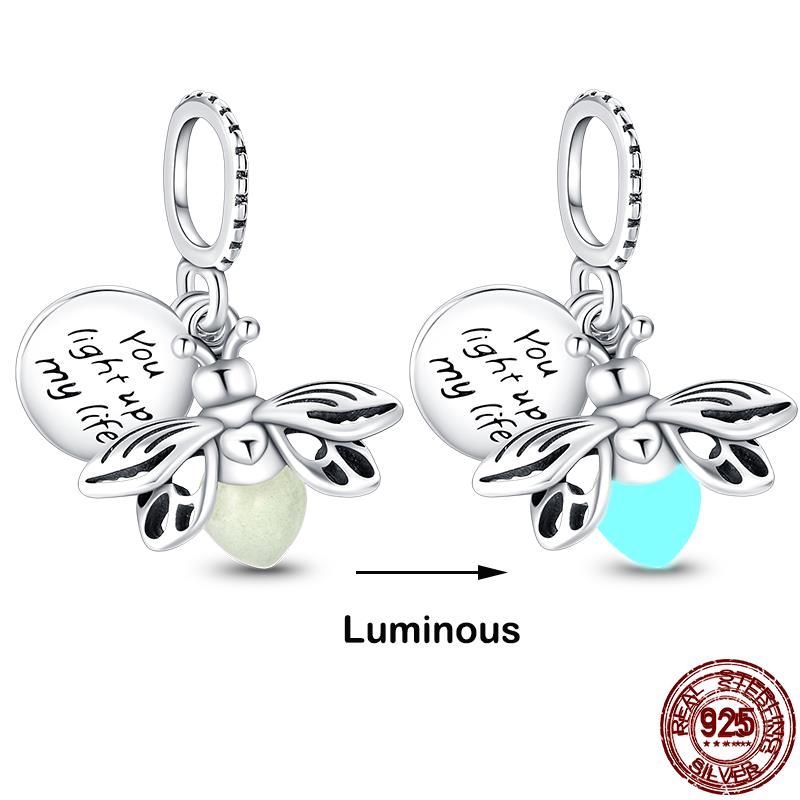 Original 100% sS925 Sterling Silver Luminous Octopus Ocean Series Charms Fit Bracelet DIY Beads Ms Jewelry Gift New In