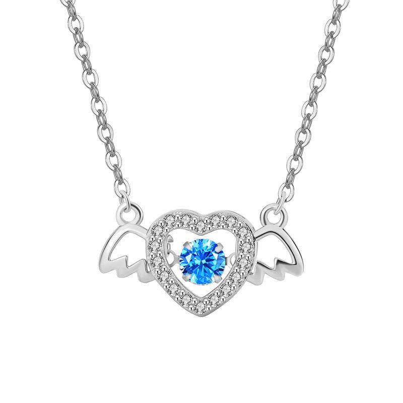 Ожерелье Angel Wings Agile для женщин, модная цепочка Love Heart Beating Heart Clavicle