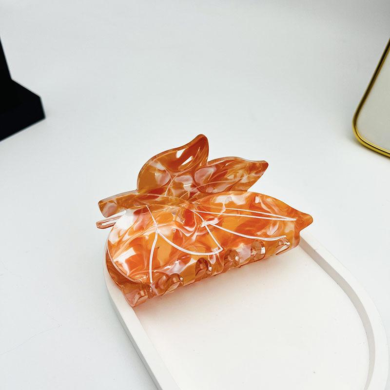 1 шт. Новый кленовый лист коготь, Интернет-знаменитость, Деревенский стиль, Милый, Сладкий, Элегантный, Универсальный, Заколка-клипса для волос 'Акула'