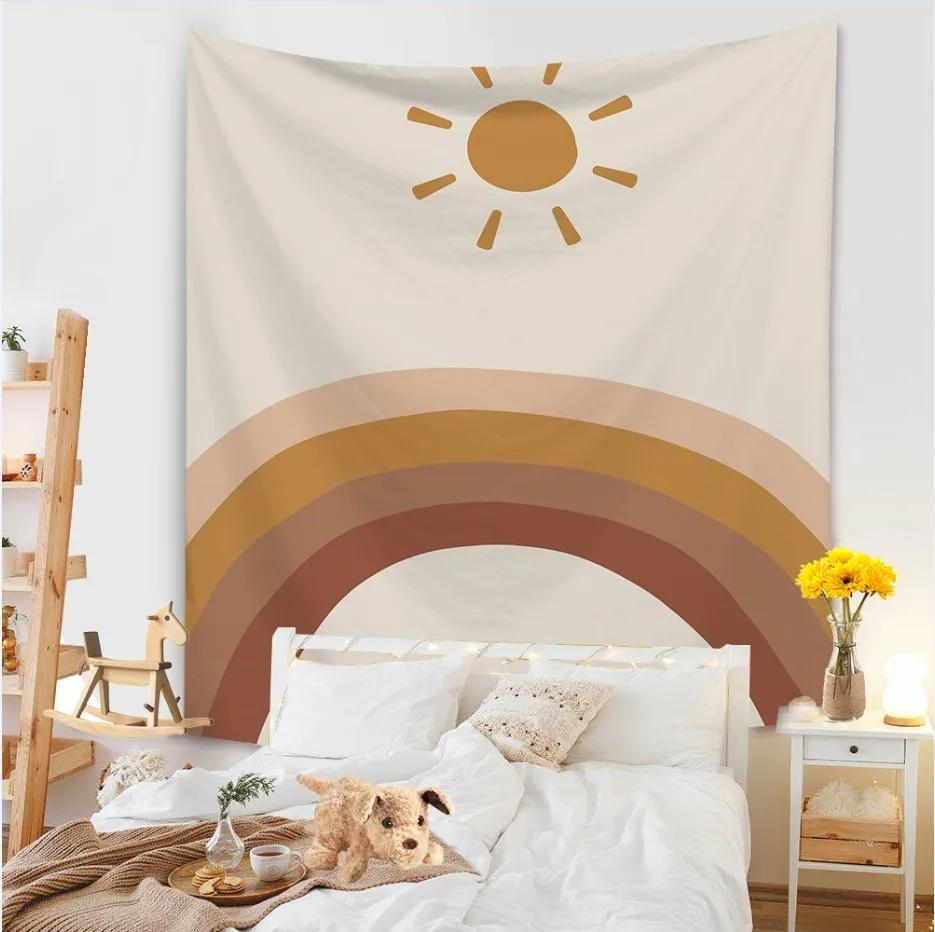 Гобелен для гостиной, фоновая роспись, пляжный коврик, украшение для дома, простой и свежий персонаж, настенный