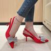 Fashion 2024 Fashion Shoes for Women Pointed Toe Solid Women's Pumps Summer Sexy High Heels Butterfly-knot Sandals Stiletto Ladies Shoes