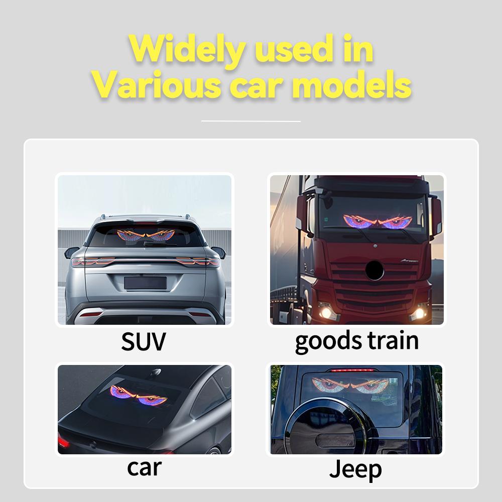 Светодиодные знаки для автомобиля USB Динамический свет «Дьявольские глазки» для грузовика, такси, переднего/заднего лобового стекла, стекла, световые аксессуары для украшения автомобиля