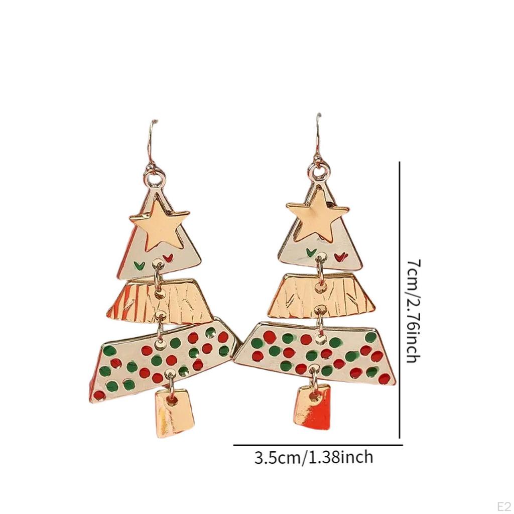 Серьги в виде елки с подвесками из сплава в подарок Trendy Drop