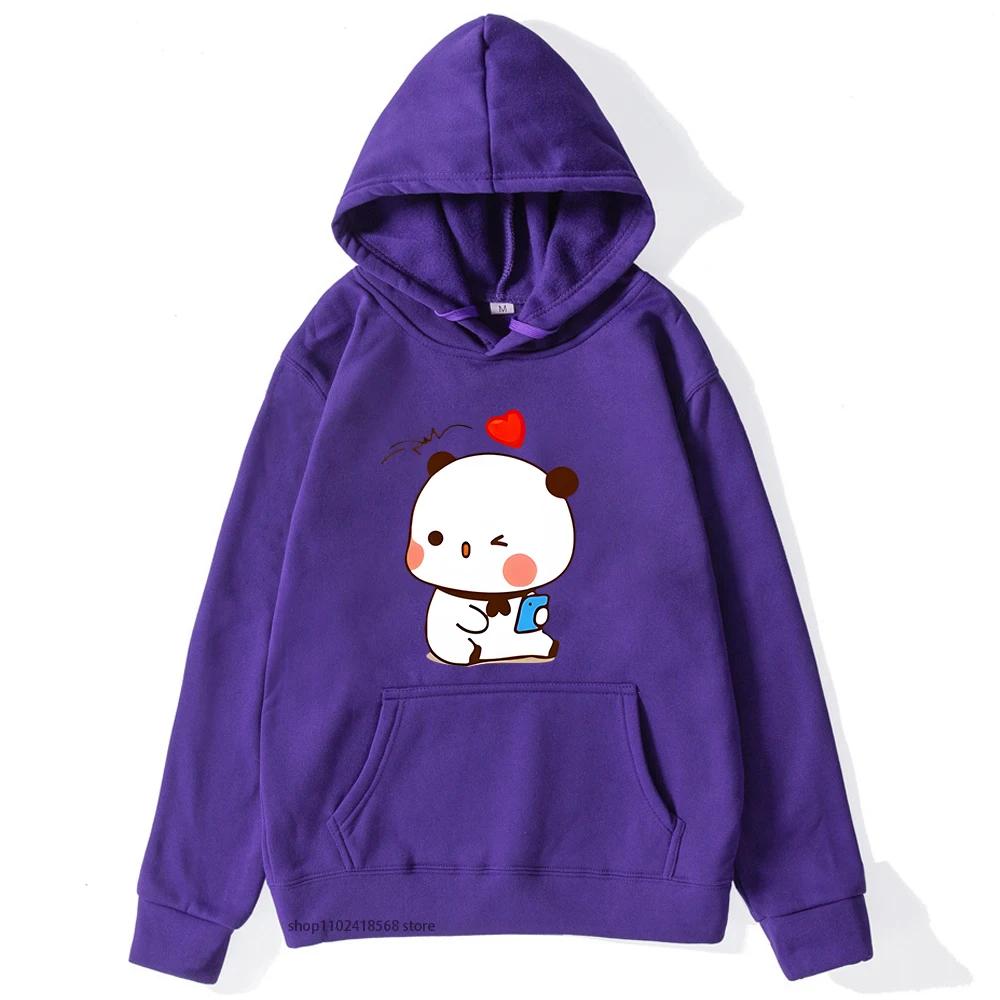Cute Dudu and Bubu Hoodies Panda and Brownie Bear Couple Sweatshirt Men Women Clothes Kawaii Style Top