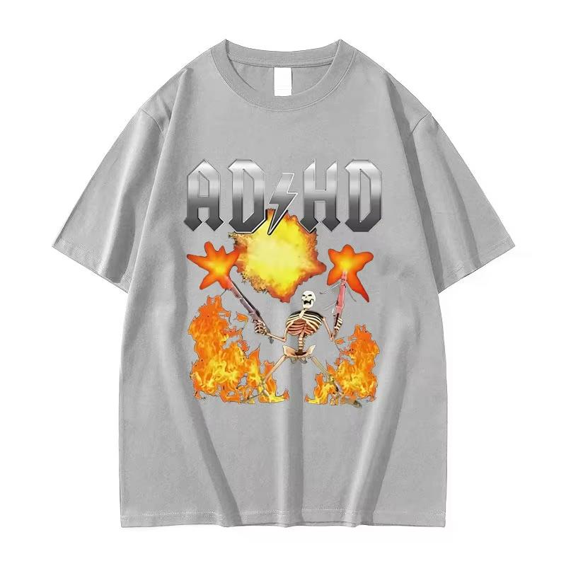 ADHD Awareness T Shirt Audhd Funny Overstimulated Meme Short Sleeve TShirts Men Women Fashion Hot Sale Cotton T-shirt Streetwear